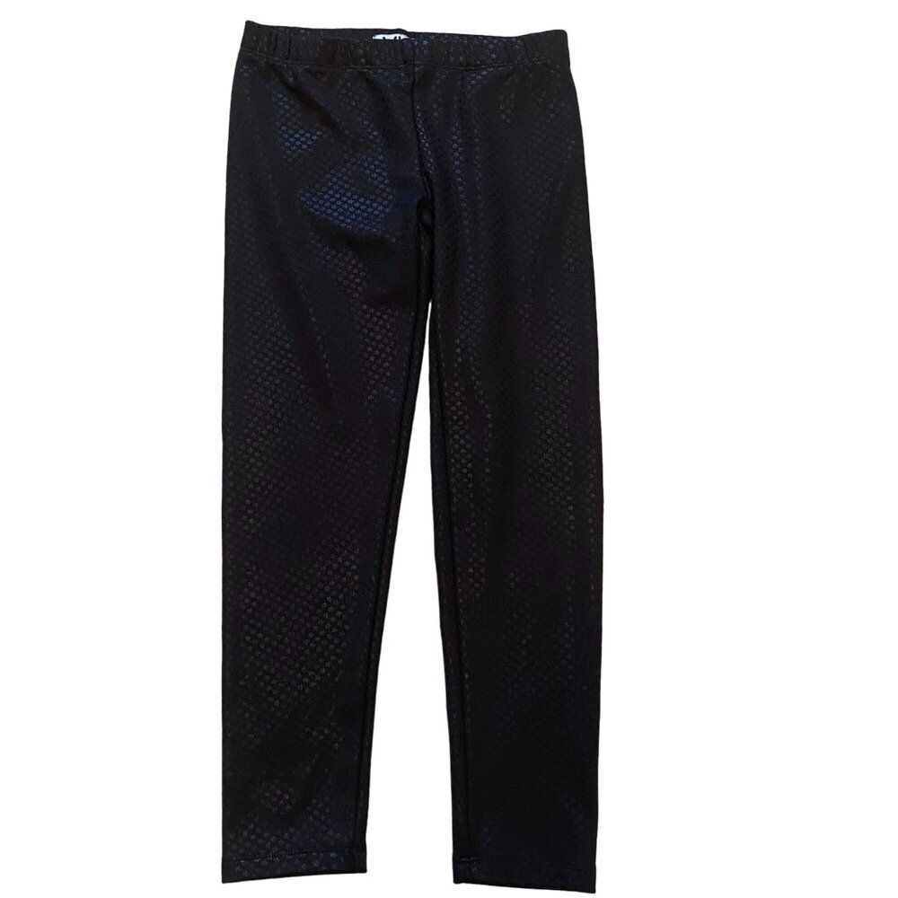 MIA New York Girls Leggings Small Black Polyester Spandex Stretchy Geometric